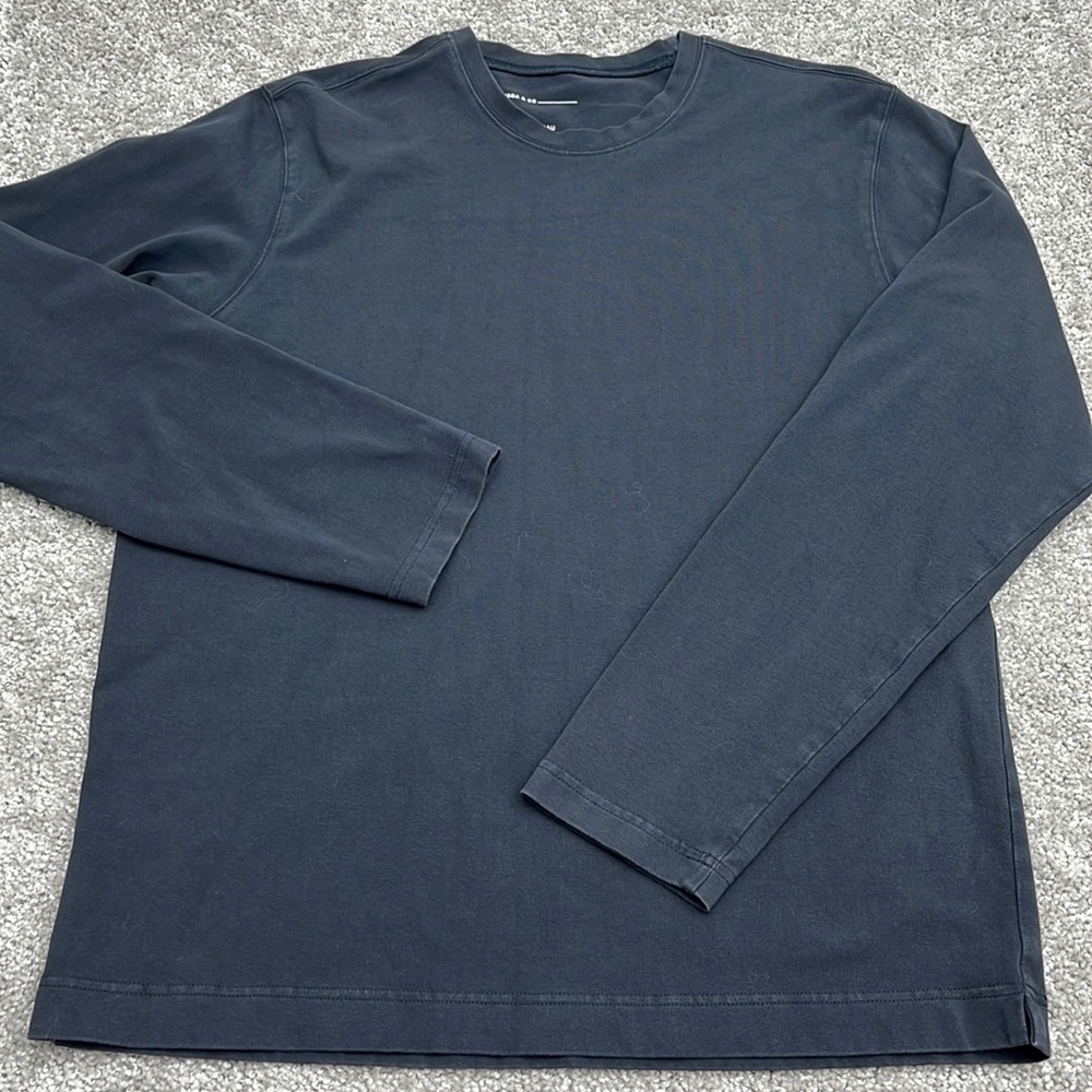 Isda & Co Black Heavier Weight Stretch Cotton Knit Long Sleeve Shirt Men’s M